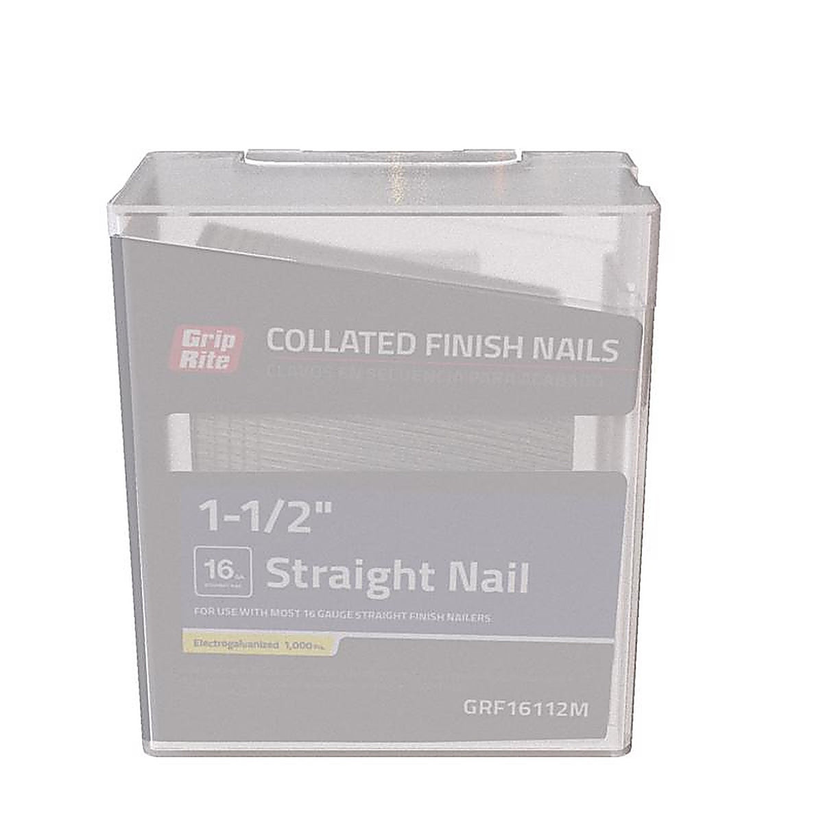 Grip-Rite GRF16112M 1-1/2 in. 16 Ga. Straight Strip Finish Nails Smooth Shank 1000/Pack