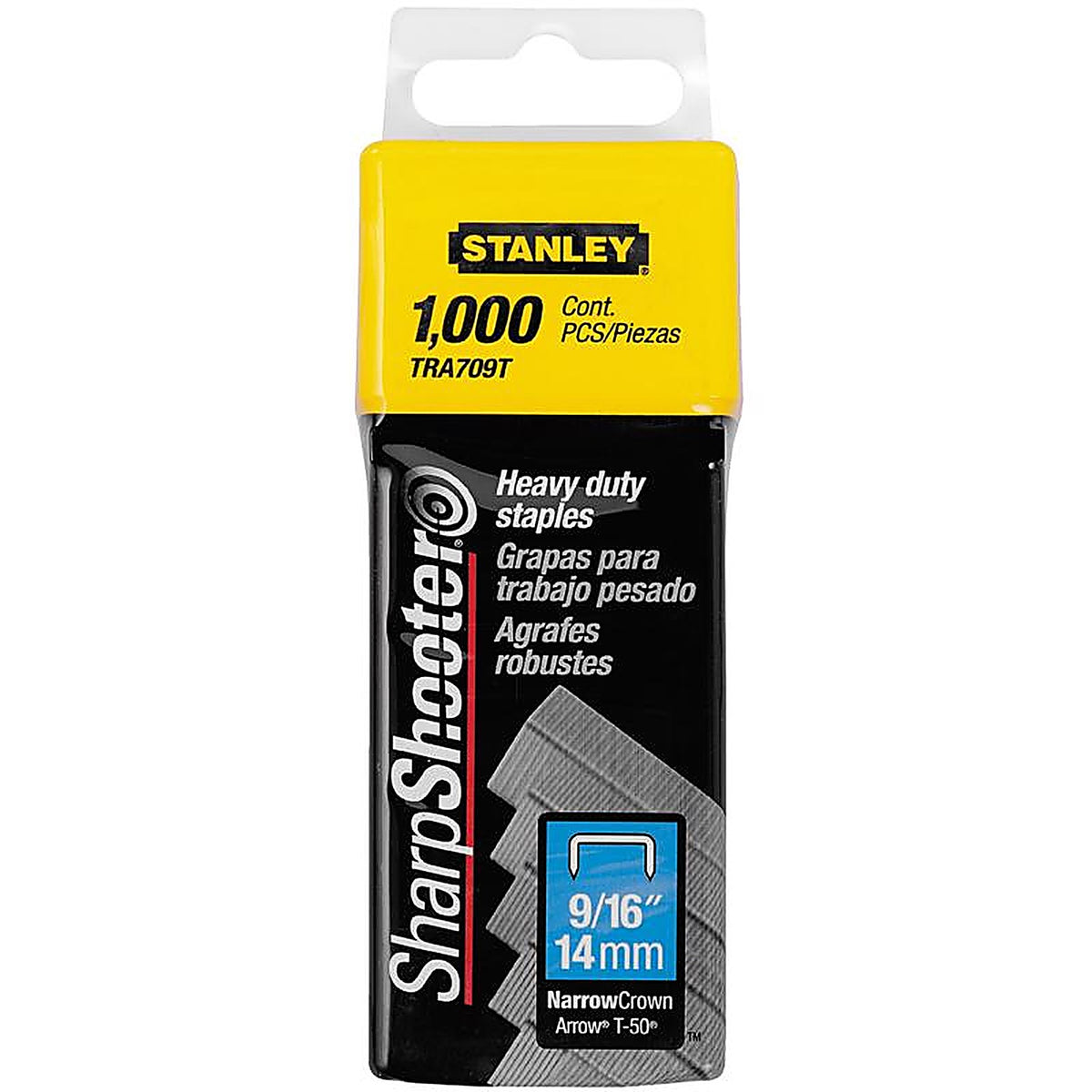 Stanley - TRA709T - Sharp Shooter 27/64 In. W X 9/16 In. L Narrow Crown Heavy Duty Staples 1000 Pack