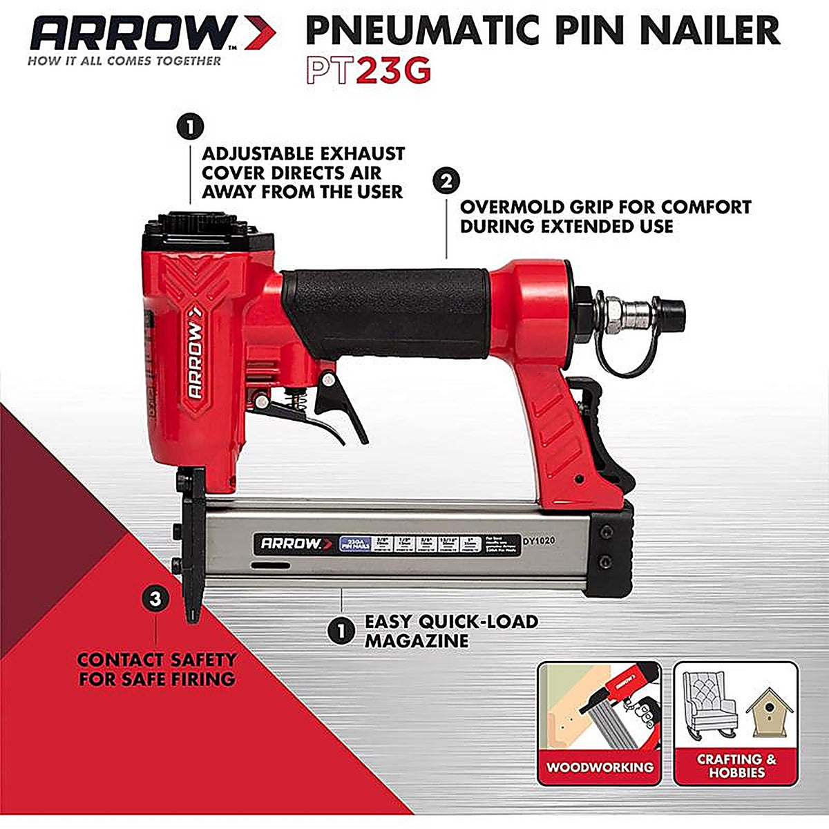 Arrow Fastener PT23G PT23G Pneumatic 23 Ga. Pin Nailer