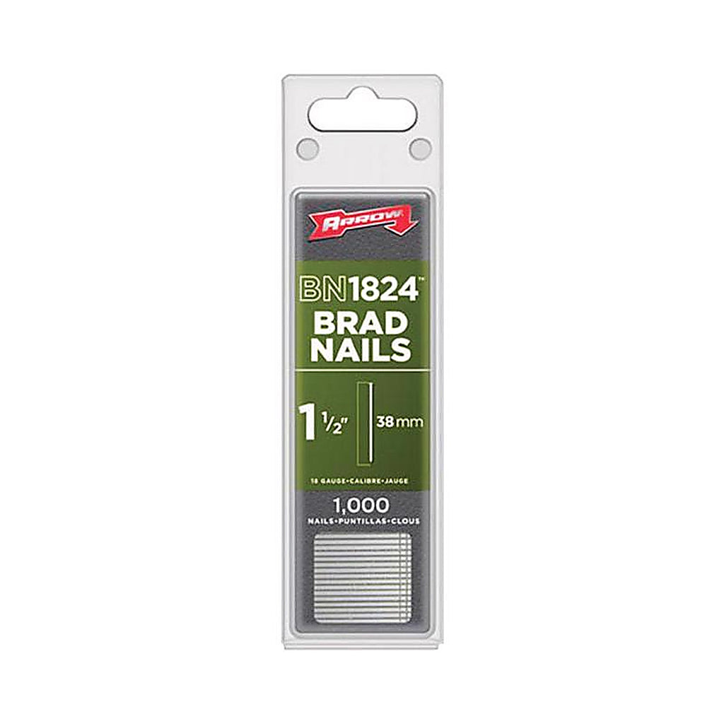 Arrow Fastener BN1824CS 1-1/2 in. 18 Ga. Straight Strip Brad Nails Smooth Shank 1,000/Pack