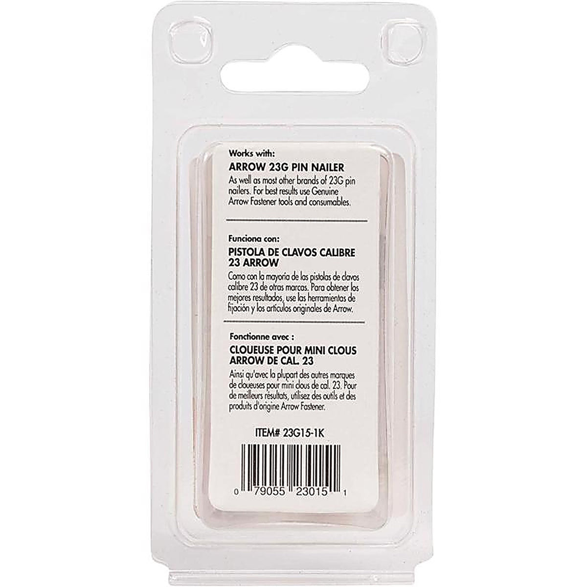 Arrow Fastener 23G12-1K 1/2 in. 23 Ga. Straight Strip Pin Nails Smooth Shank 1,000/Pack