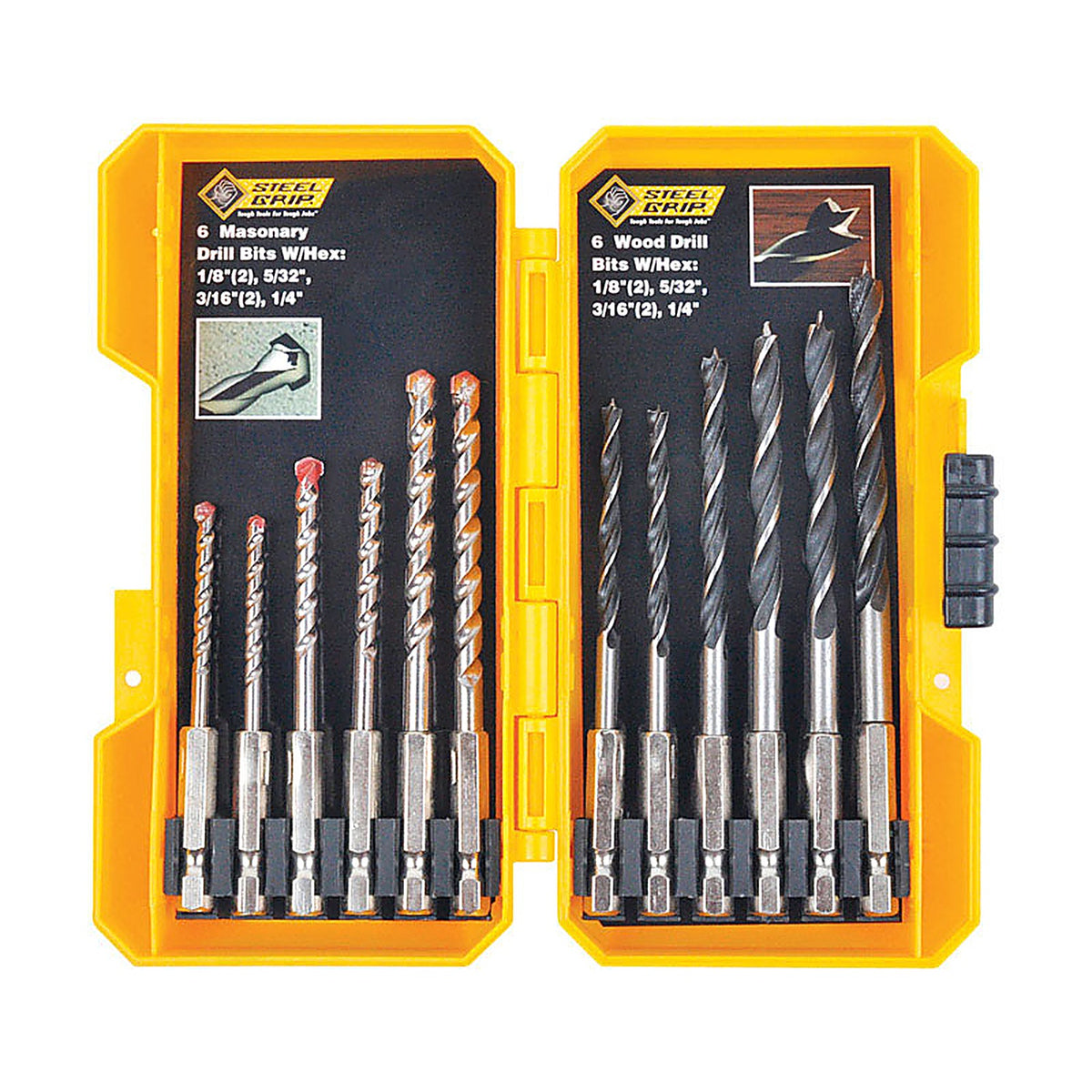 Steel Grip DR62511A Carbon Steel Drill Bit Set 12/pc.