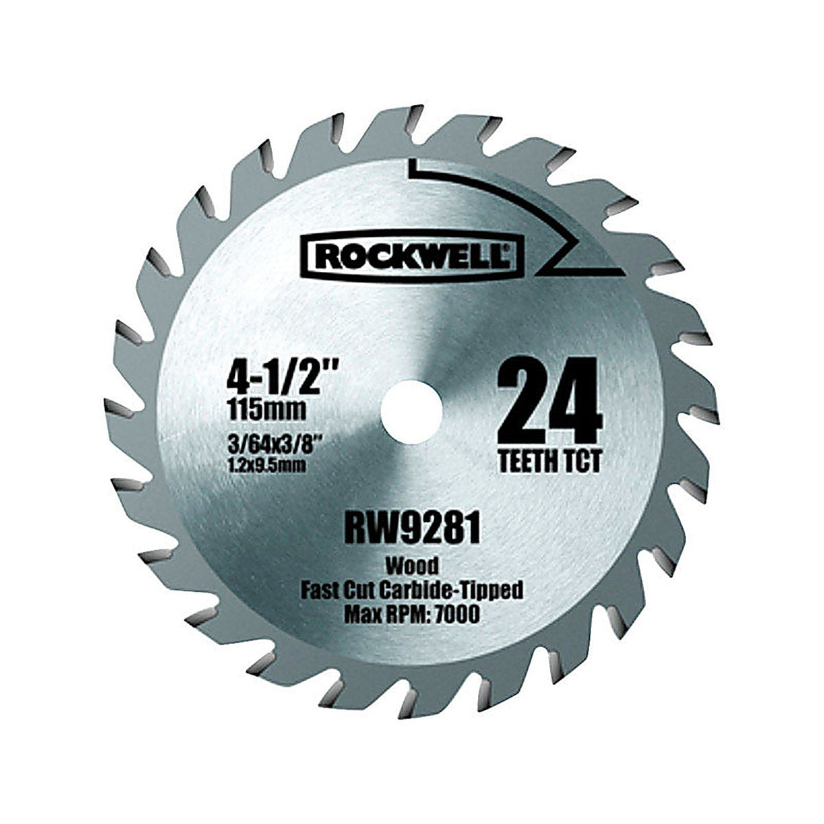 Rockwell RW9281 4-1/2 in. D X 3/8 in. S Versacut Tungsten Carbide Circular Saw Blade 24 teeth 1 pc