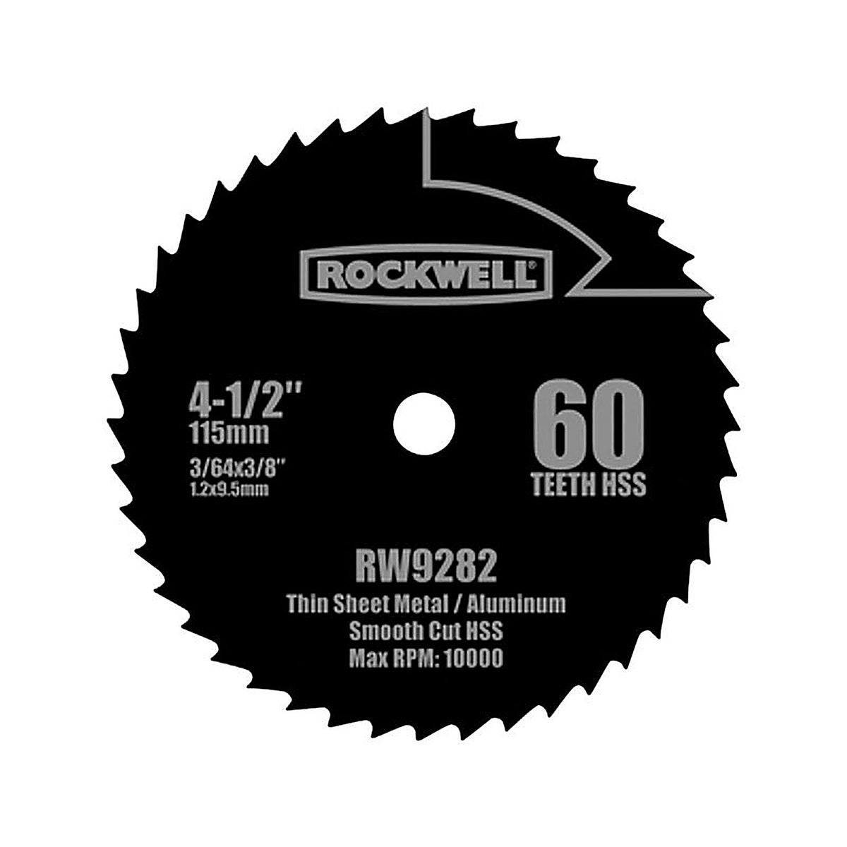 Rockwell RW9282 4-1/2 in. D X 3/8 in. S Versacut High Speed Steel Circular Saw Blade 60 teeth