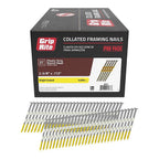 Grip-Rite GR07 2-3/8 in. 12 Ga. Angled Strip Framing Nails 21 deg. Smooth Shank 5000/Pack