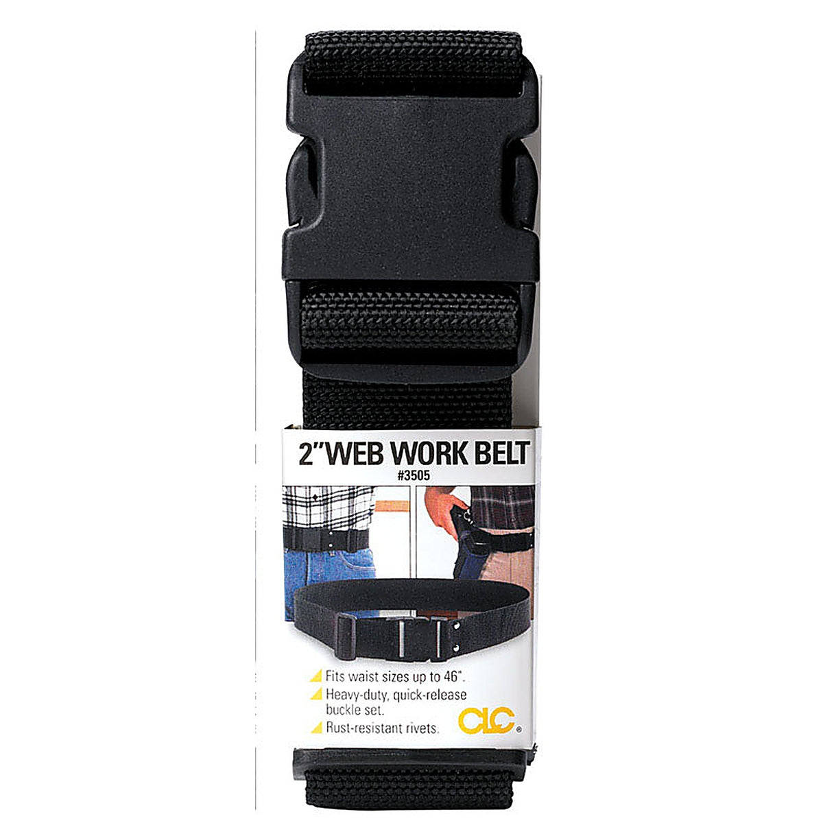 CLC 3505 Polyester Fabric Work Belt 2.5 in. L X 7.25 in. H Black 29 in. 46 in.