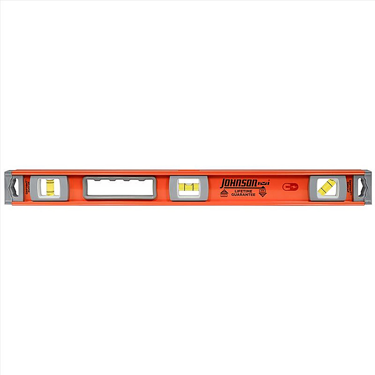 Johnson 1234-2400 24 in. Aluminum Magnetic I-Beam Level 3 vial