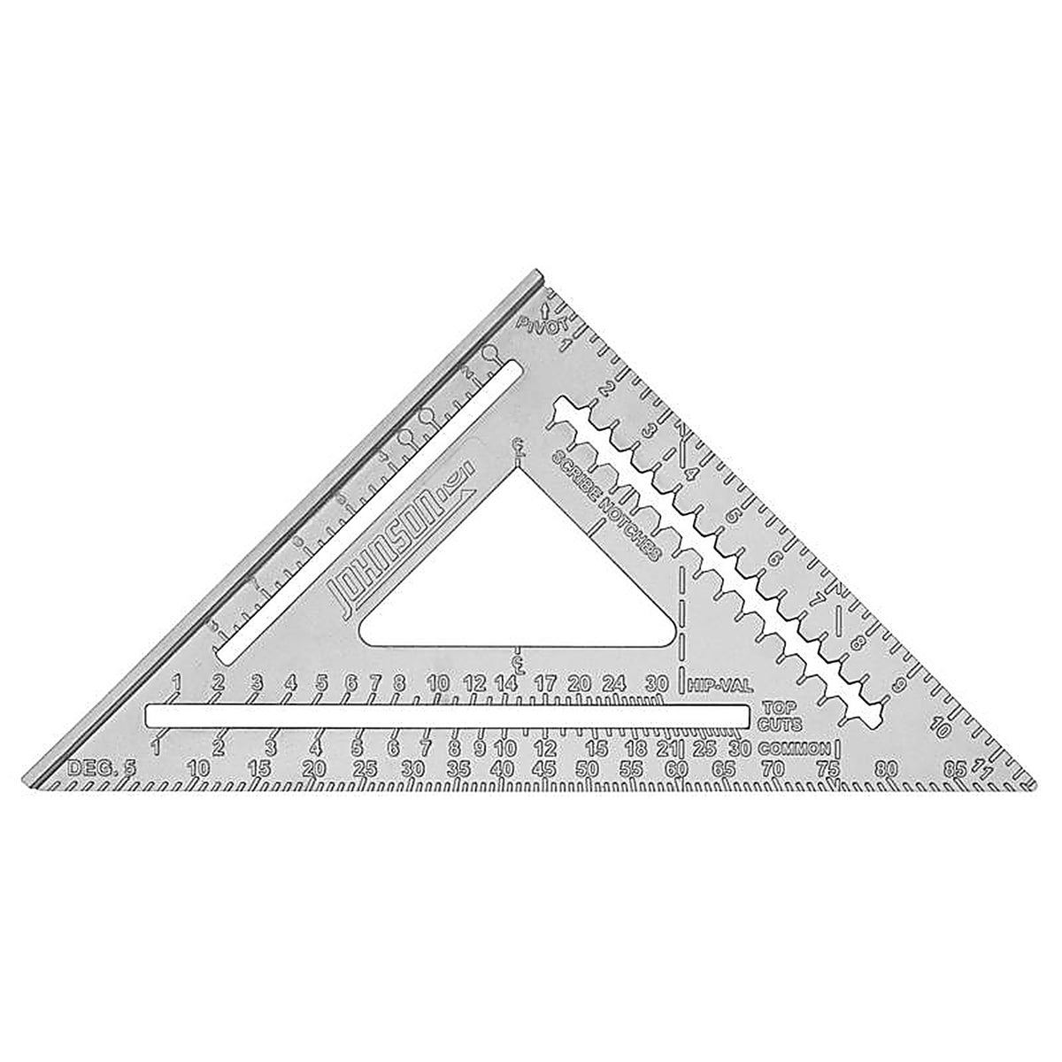 Johnson RAS-120 8-3/4 in. L x 17 in. H Aluminum Rafter Square Silver