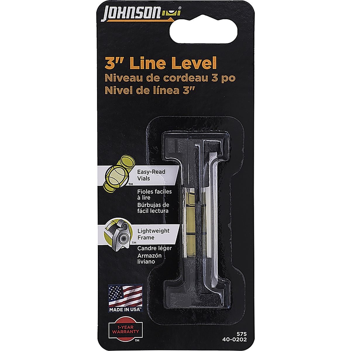 Johnson 575 3 in. Plastic Pocket Line Level 1 vial