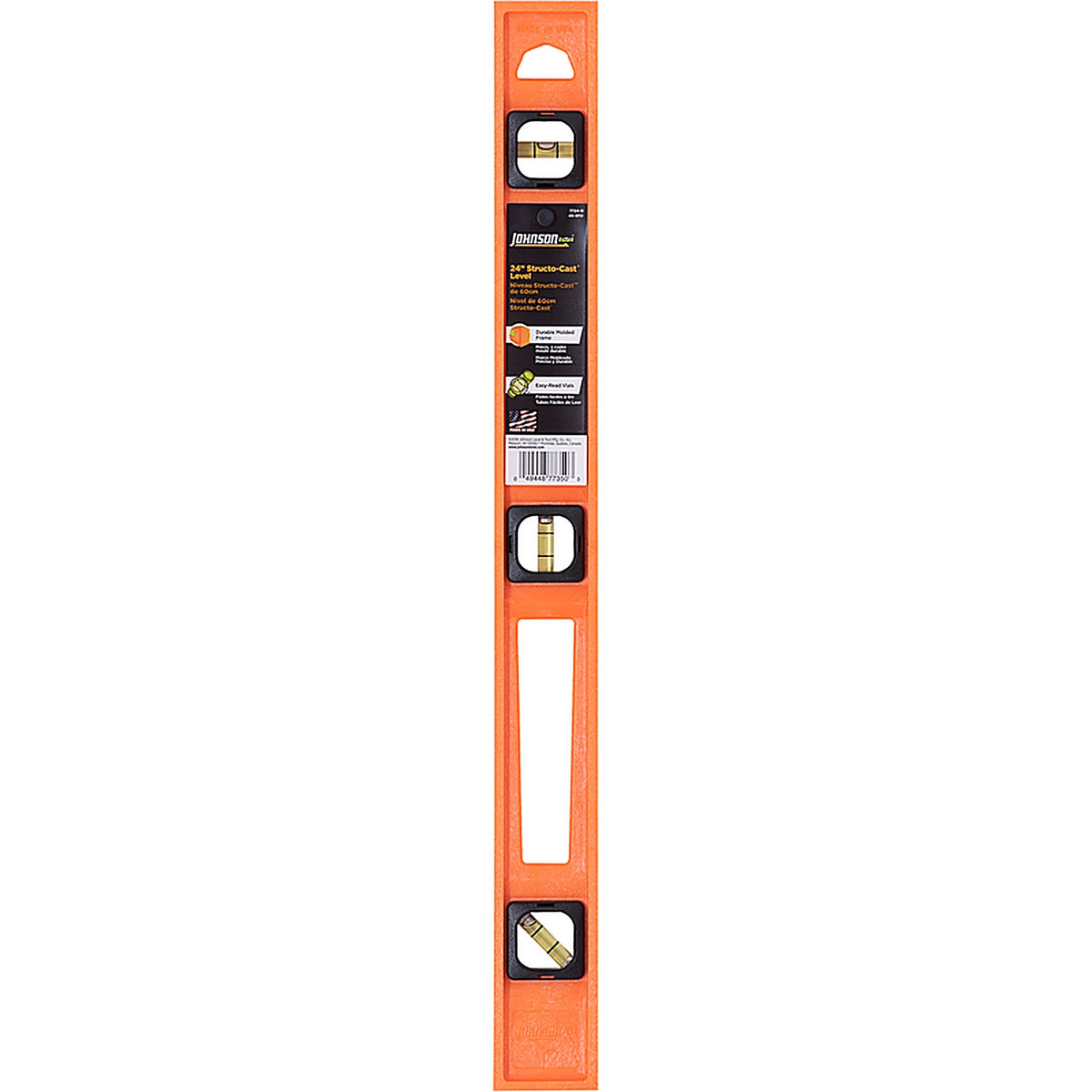 Johnson 7724-O Structo-Cast 24 in. Plastic I-Beam Level 3 vial
