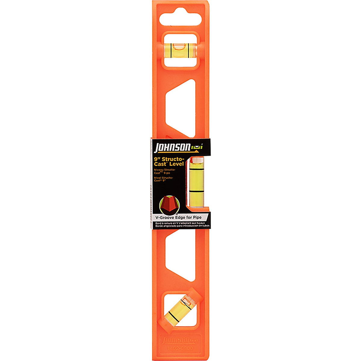 Johnson 1402-0900 9 in. Plastic Torpedo Level 3 vial