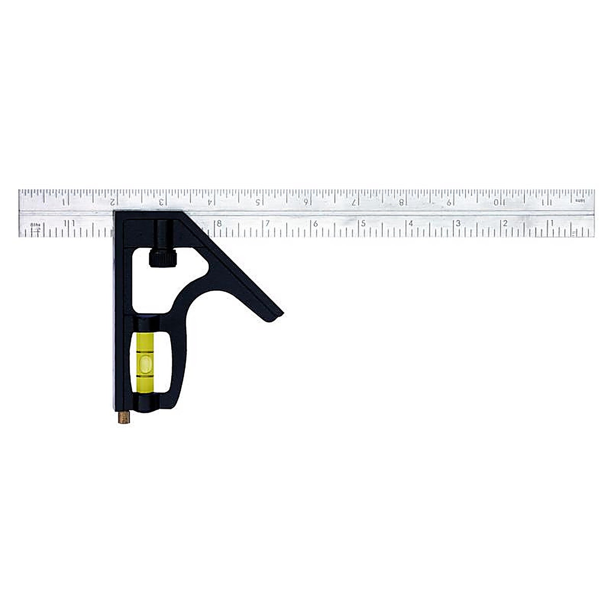 Johnson 400 12 in. L x 4-3/4 in. H Stainless Steel Combination Square Black