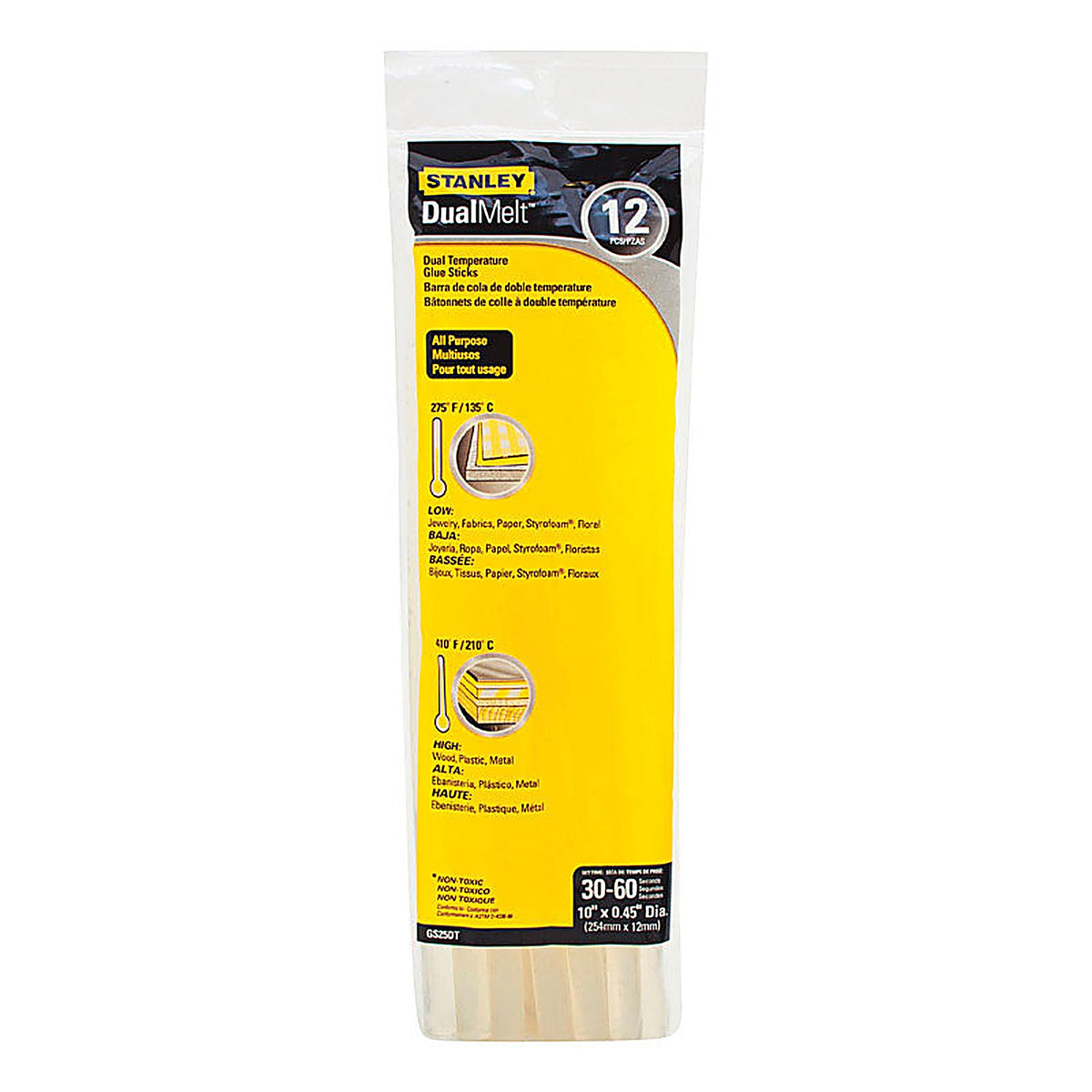 Stanley - GS25DT - 0.45 In. D X 10 In. L Glue Sticks Clear 12 Pack