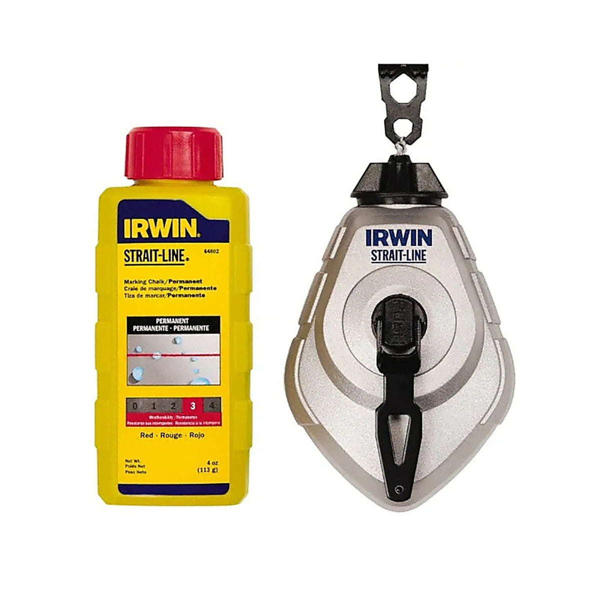 Irwin - IWHT48445RC - Strait-Line Red Braided Chalk and Reel Set 100 Ft. Red