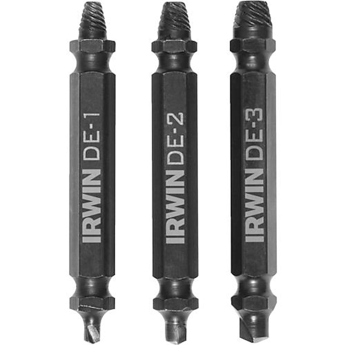 Irwin 1876224 Impact SCREW-GRIP .15 in. M2 High Speed Steel Double-Ended Screw Extractor 2 in. 3/pc.