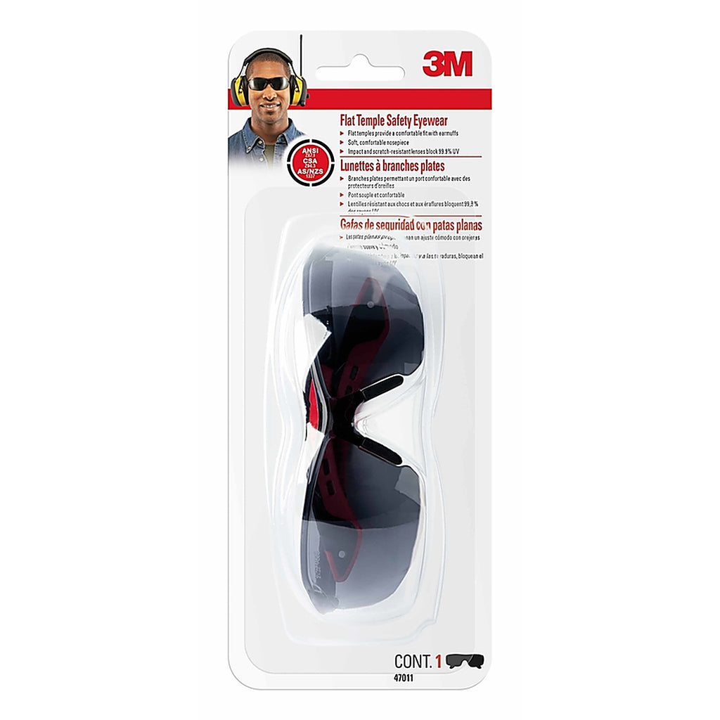 3M 47011-WV6-NA Safety Glasses Gray Lens Black/Gray Frame 1 pc