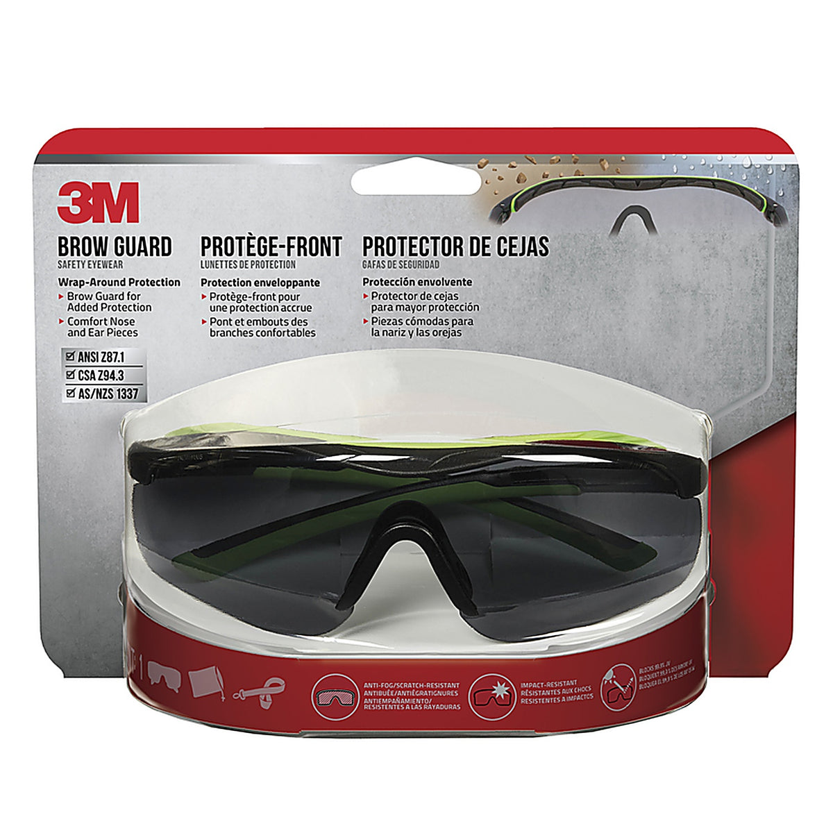 3M 47101H1-DC Anti-Fog Safety Glasses Gray Lens Black Frame 1 pc