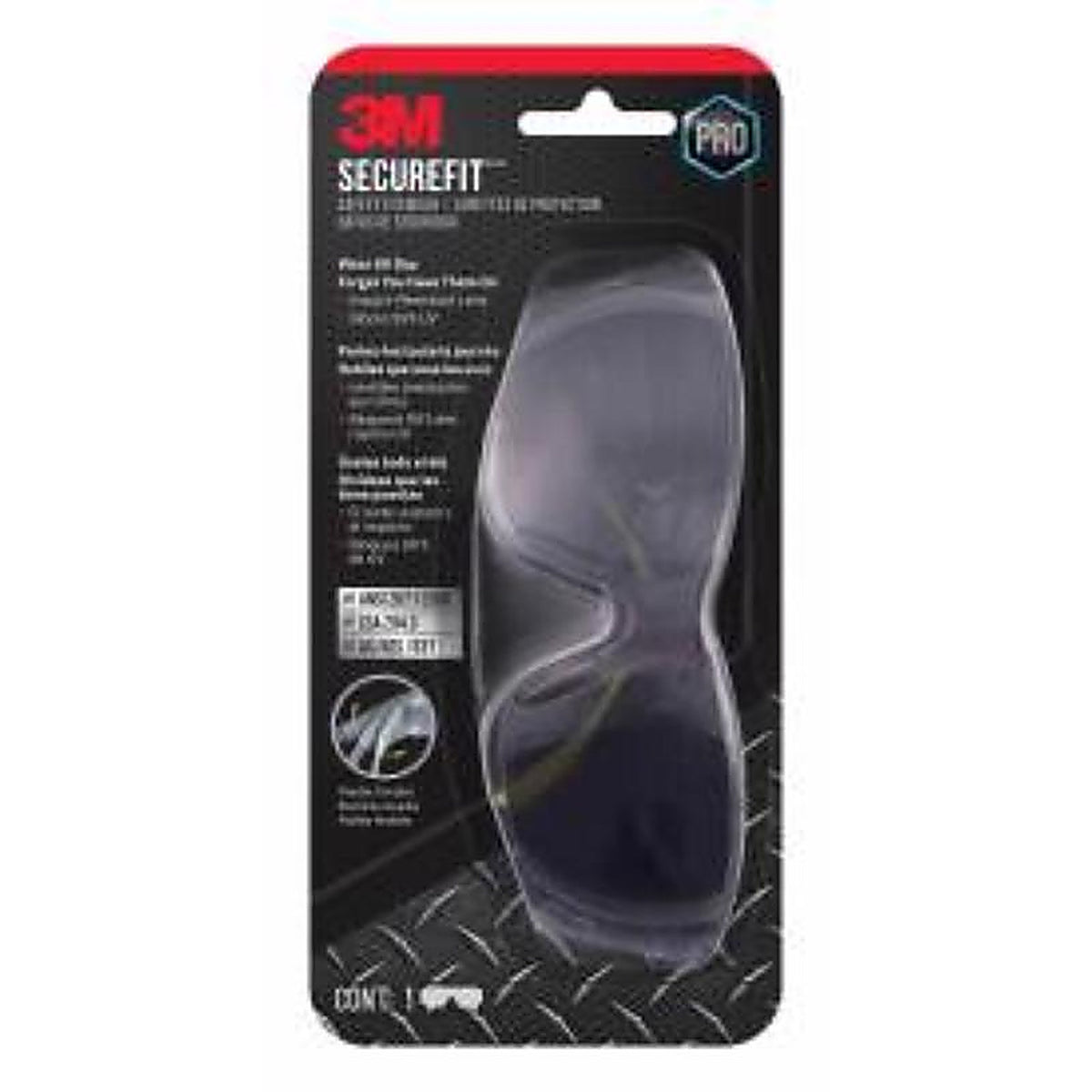 3M SF400G-WV-6-PS SecureFit Anti-Fog Safety Glasses Gray Lens Black Frame 1 pc