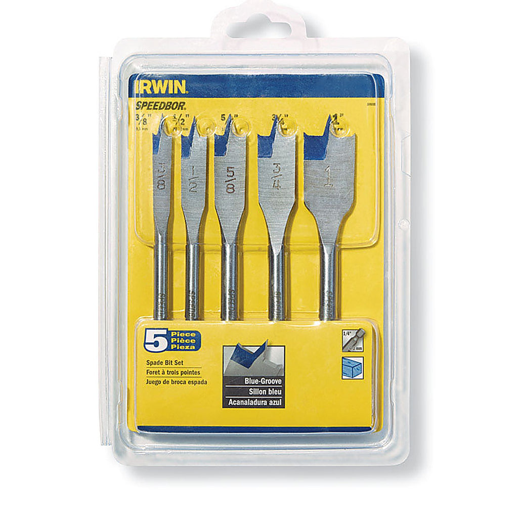 Irwin 88885 Speedbor Carbon Steel Spade Bit Set 5/pc.