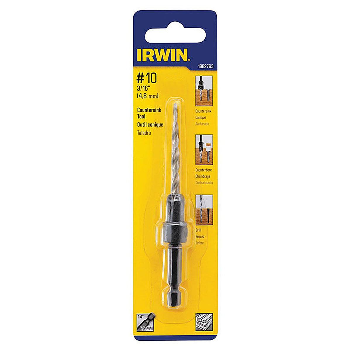 Irwin 1882783 3/16 in. Dia. High Speed Steel Countersink 1/pc.