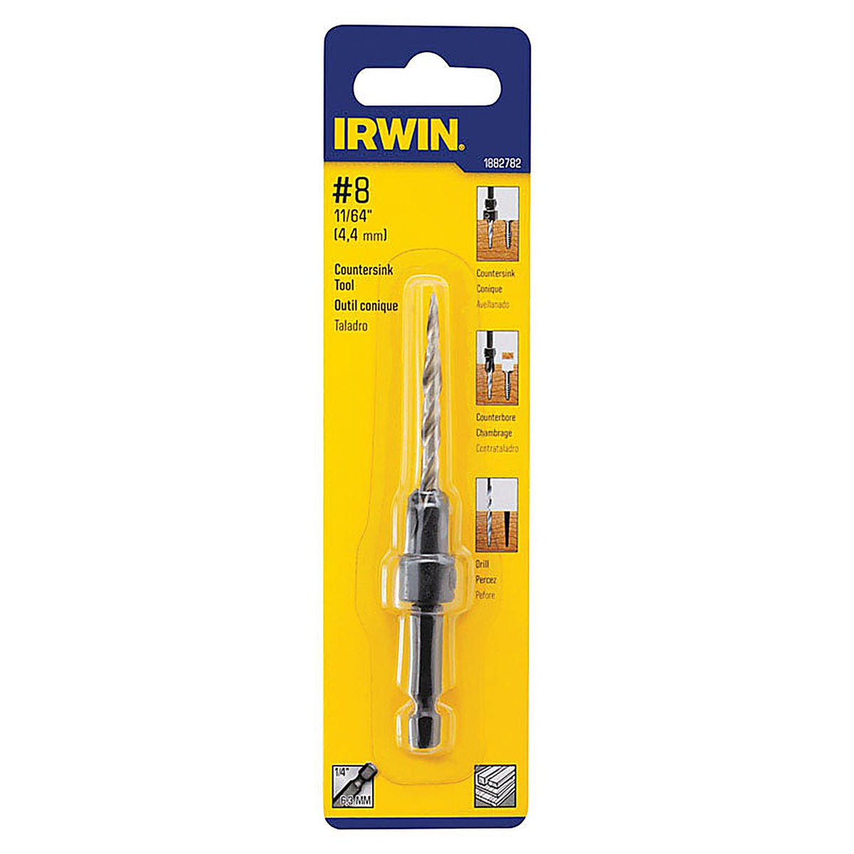 Irwin 1882782 11/64 in. Dia. High Speed Steel Countersink 1/pc.