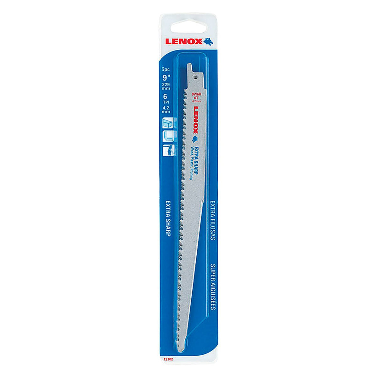 Lenox 121029W6R 9 in. Bi-Metal Reciprocating Saw Blade 6 TPI 5/Pack