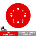 Diablo DCD050100H04G 5 in. Ceramic Blend Hook and Lock Sanding Disc 100 Grit Medium 4 pk