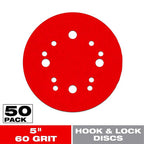 Diablo DCD050060H50G 5 in. Ceramic Blend Hook and Lock Sanding Disc 60 Grit Coarse 50 pk