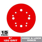 Diablo DCD050120H15G 5 in. Ceramic Blend Hook and Lock Sanding Disc 120 Grit Medium 15 pk