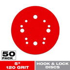 Diablo DCD050120H50G 5 in. Ceramic Blend Hook and Lock Sanding Disc 120 Grit Medium 50 pk