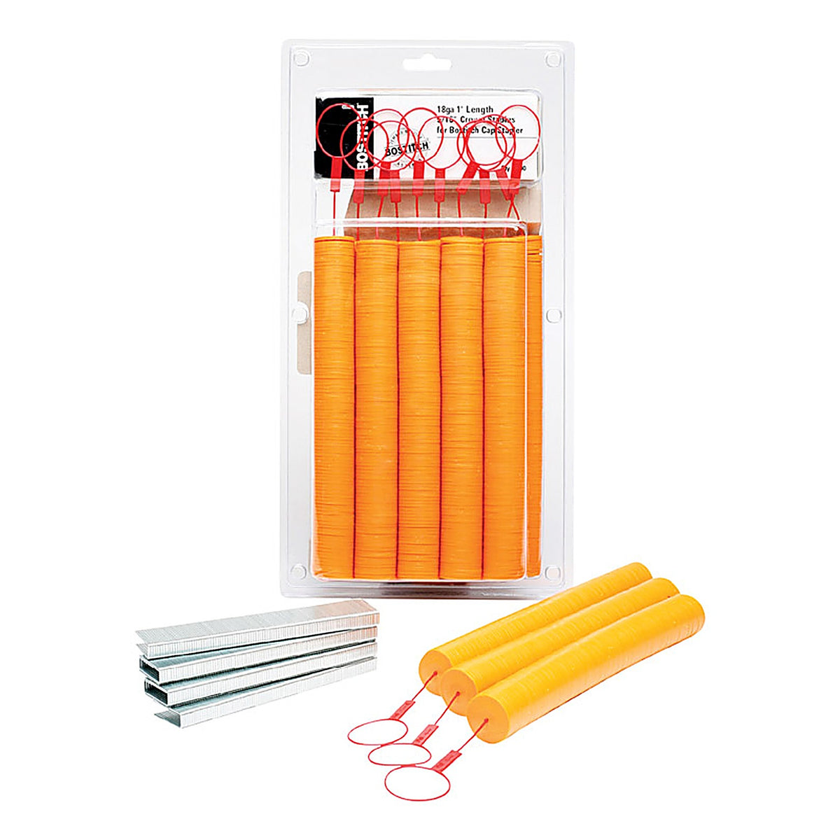 Stanley Bostitch CAPPAK-1M 5/16 in. W x 1 in. L 18 Ga. Medium Crown Caps and Staples 1000/Pack