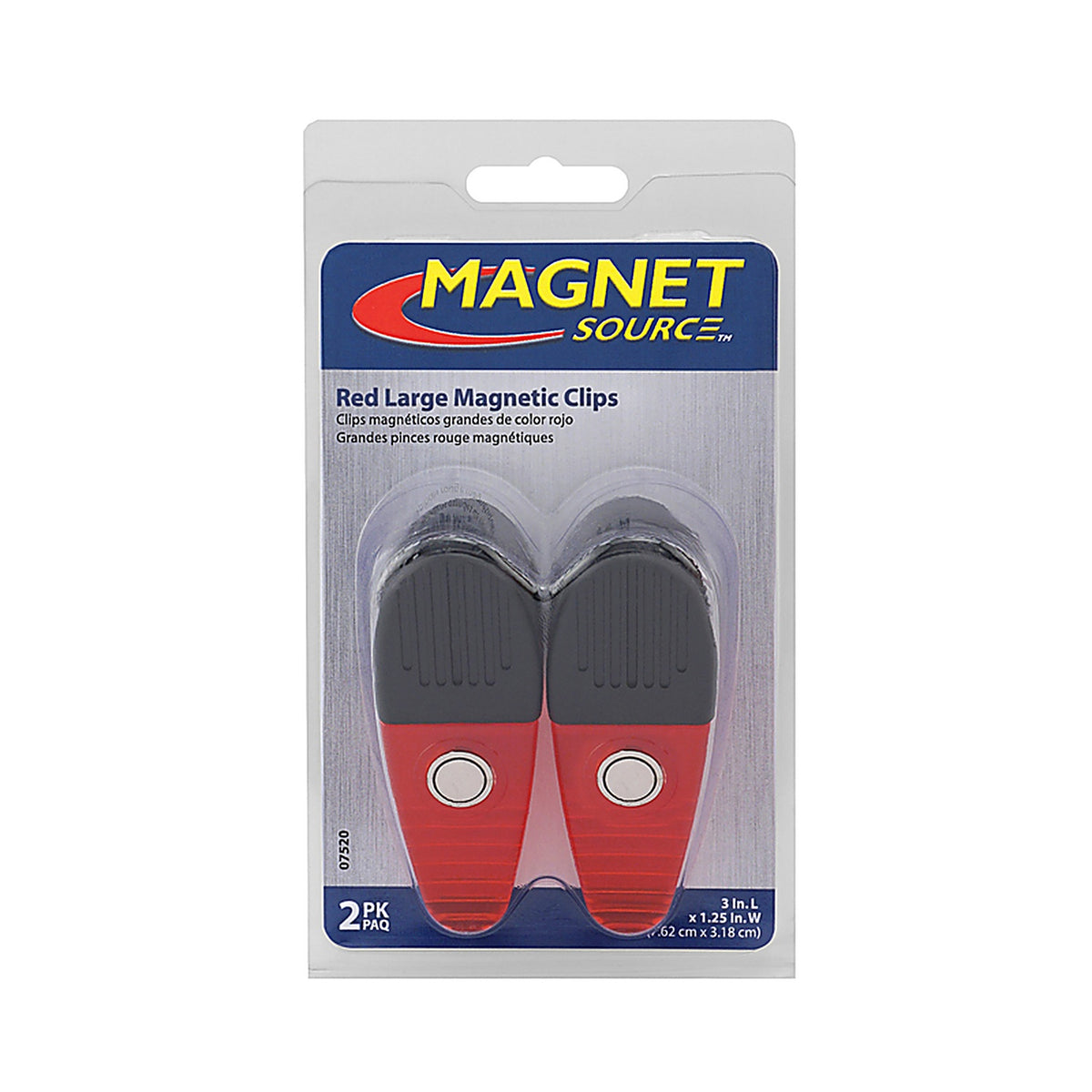 Magnet Source - 07520 - 1-5/8 In. L X 1-1/4 In. W Red Magnetic Clips 2 Piece