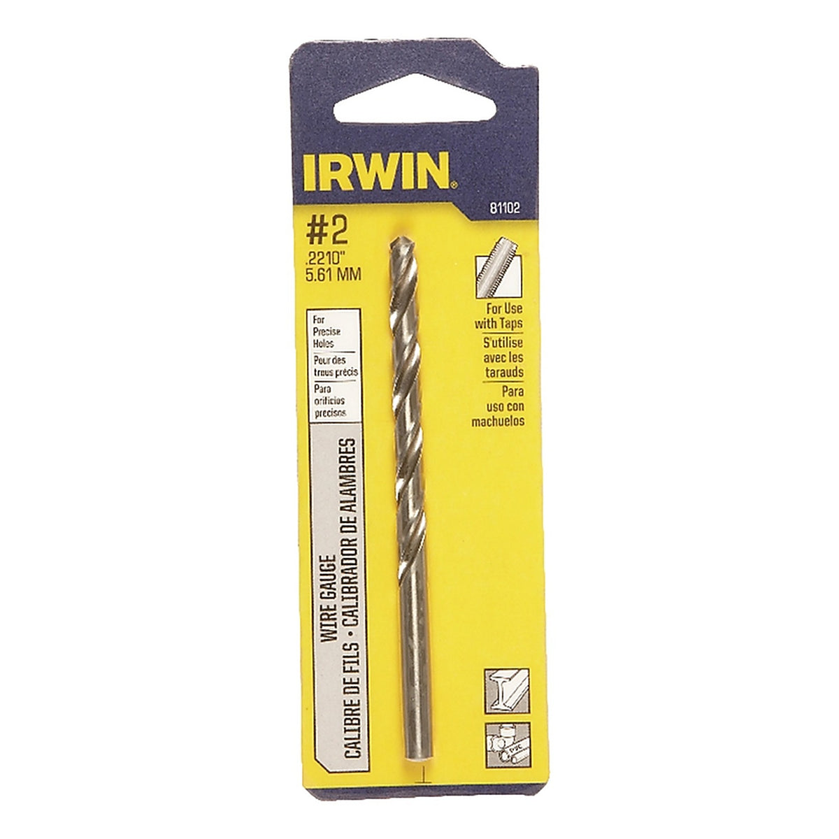 Irwin 81102 2-5/8 in. x 3-7/8 in. L High Speed Steel Wire Gauge Bit 1/pc.