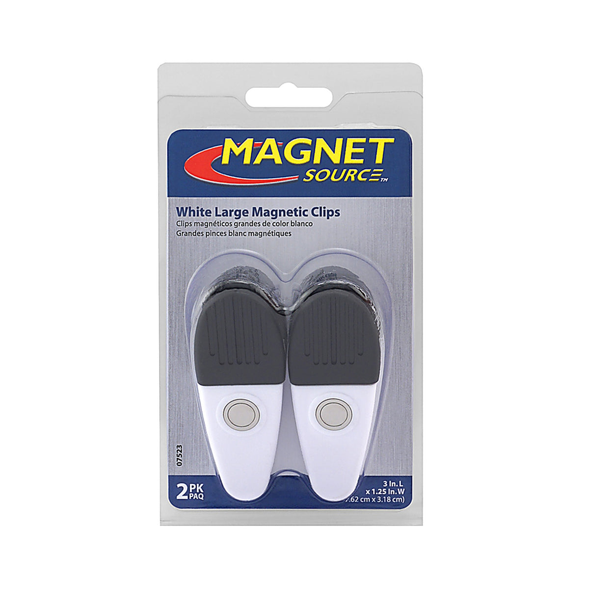Magnet Source - 07523 - 3.5 In. L X 1.25 In. W Black/White Magnetic Clips 2 Piece