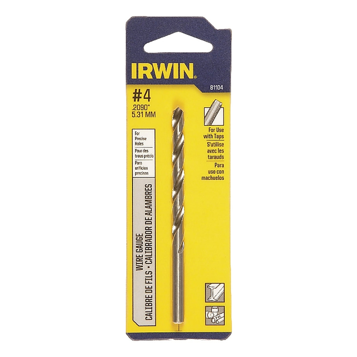 Irwin 81104 2-1/2 in. x 3-3/4 in. L High Speed Steel Wire Gauge Bit 1/pc.