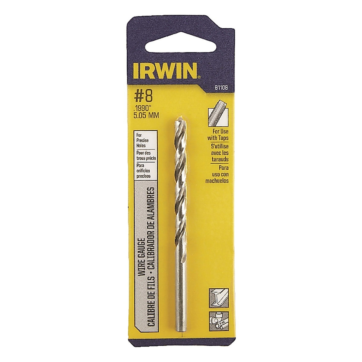 Irwin 81108 2-7/16 in. x 3-5/8 in. L High Speed Steel Wire Gauge Bit 1/pc.