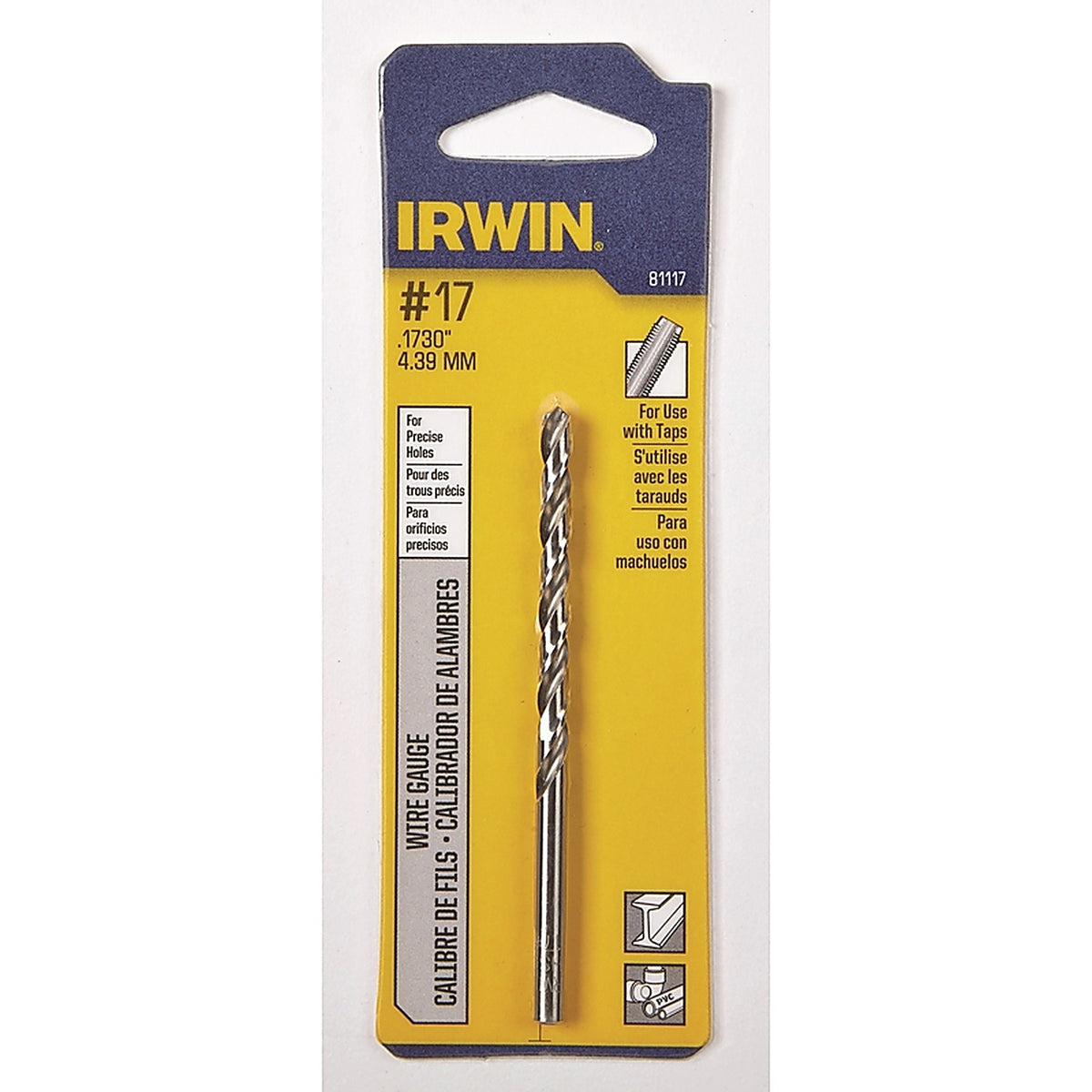 Irwin 81117 2-3/16 in. x 3-3/8 in. L High Speed Steel Wire Gauge Bit 1/pc.