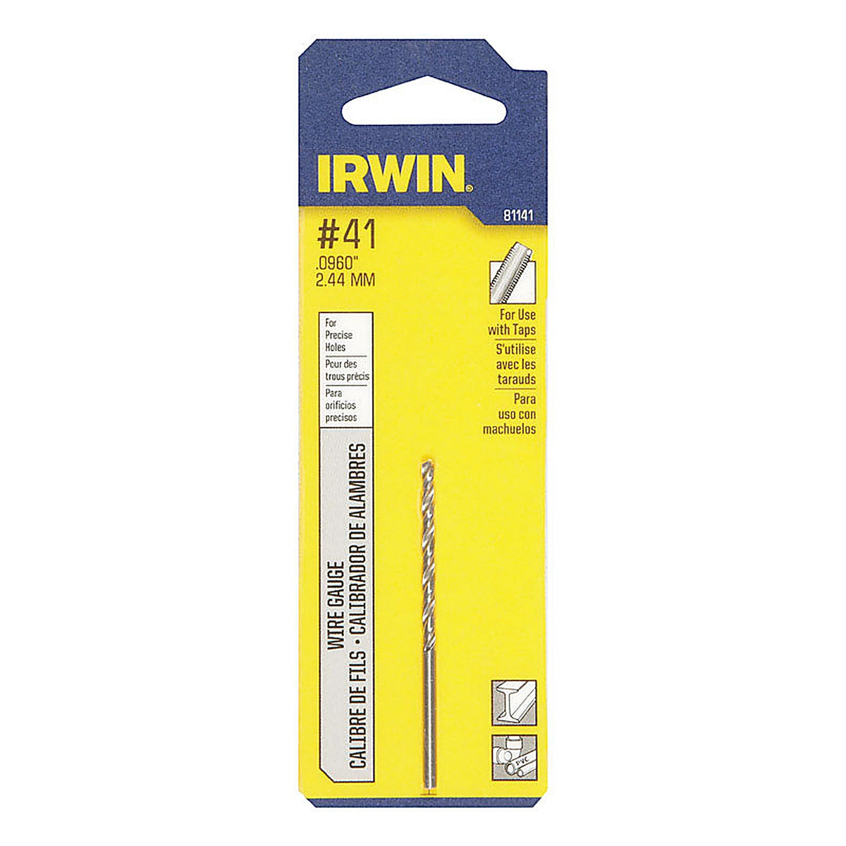Irwin 81141 1-3/8 in. x 2-3/8 in. L High Speed Steel Wire Gauge Bit 1/pc.