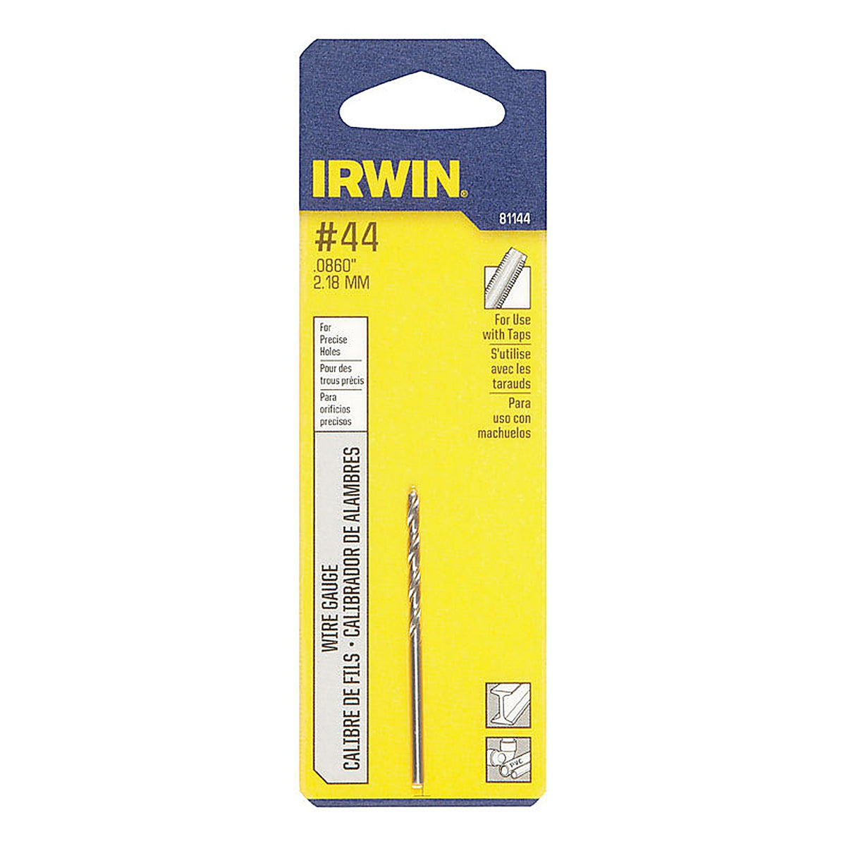 Irwin 81144 1-1/8 in. x 2-1/8 in. L High Speed Steel Wire Gauge Bit 1/pc.