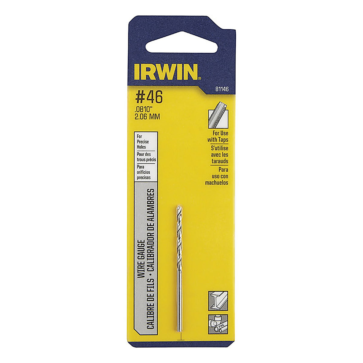 Irwin 81146 1-1/8 in. x 2-1/8 in. L High Speed Steel Wire Gauge Bit 1/pc.