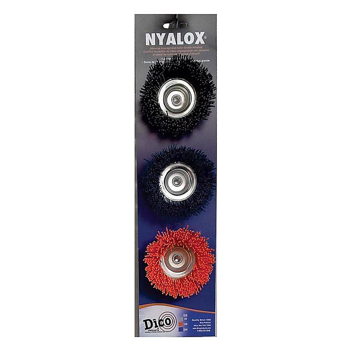 Dico - 7500034 - Nyalox 2.5 In. D X 1/4 In. X 1/4 In. D Crimped Nylon Mandrel Mounted Cup Brush 4500 Rpm 1 Piece