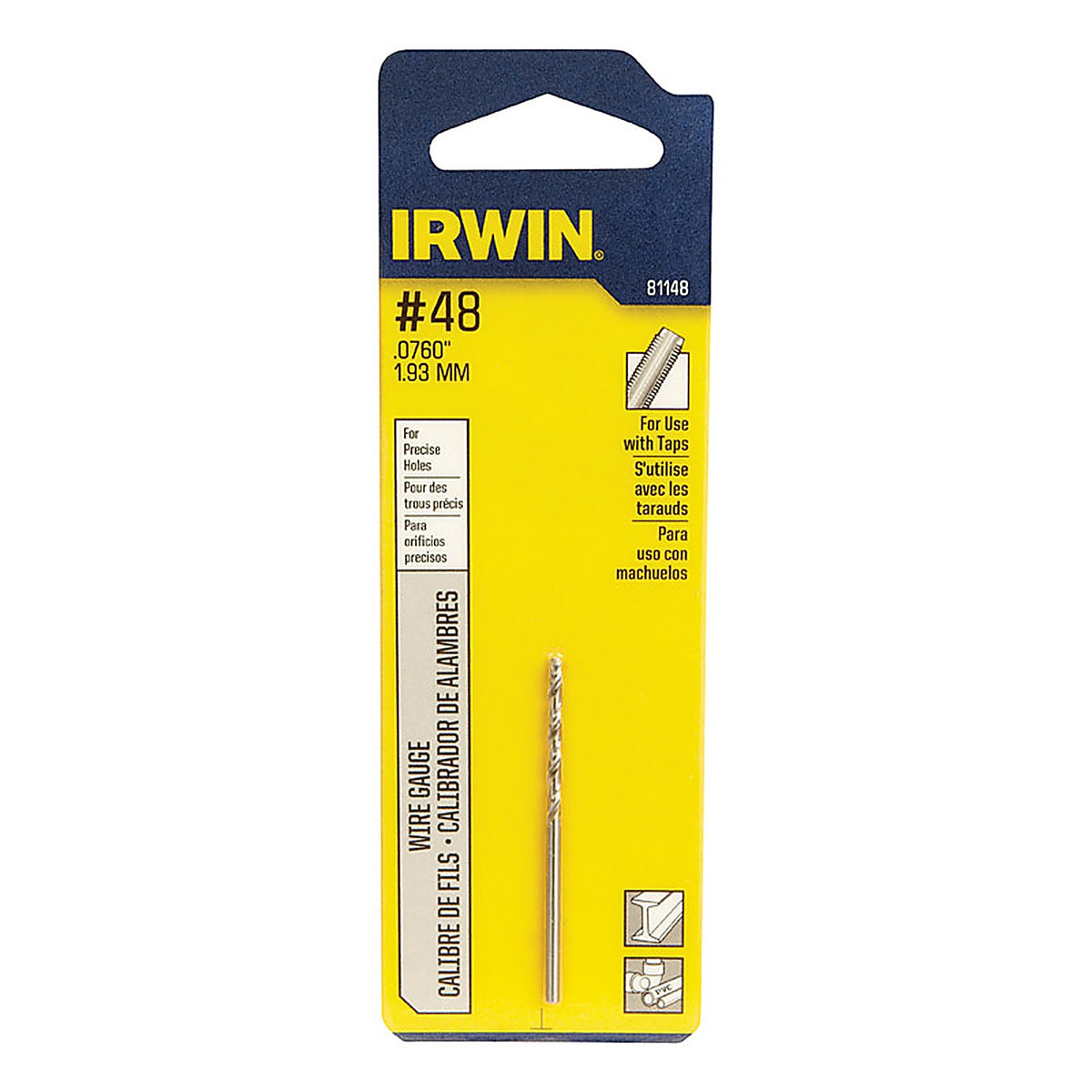 Irwin 81148 1 in. x 2 in. L High Speed Steel Wire Gauge Bit 1/pc.