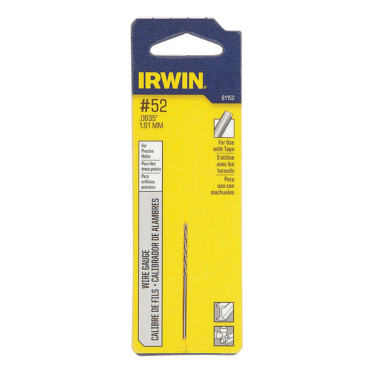 Irwin 81152 7/8 in. x 1-7/8 in. L High Speed Steel Wire Gauge Bit 1/pc.