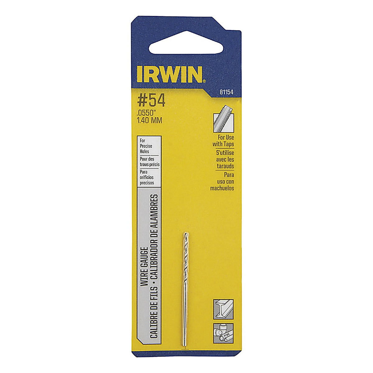 Irwin 81154 7/8 x 1-7/8 in. L High Speed Steel Wire Gauge Bit 1/pc.