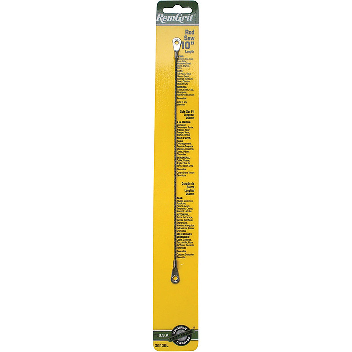 Remgrit - E0406181 - 10 In. Carbide Grit Rod Saw Blade 0 TPI 1 Pack
