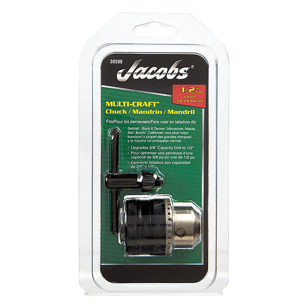 Jacobs 30598 1/2 in. in. Drill Chuck 1/2 in. 3-Flat Shank 1 pc