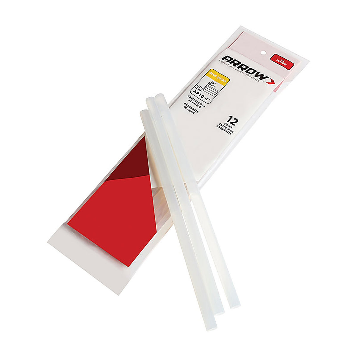 Arrow - AP10-4 - 0.5 In. D X 10 In. L All Purpose Glue Sticks Clear 12 Pack