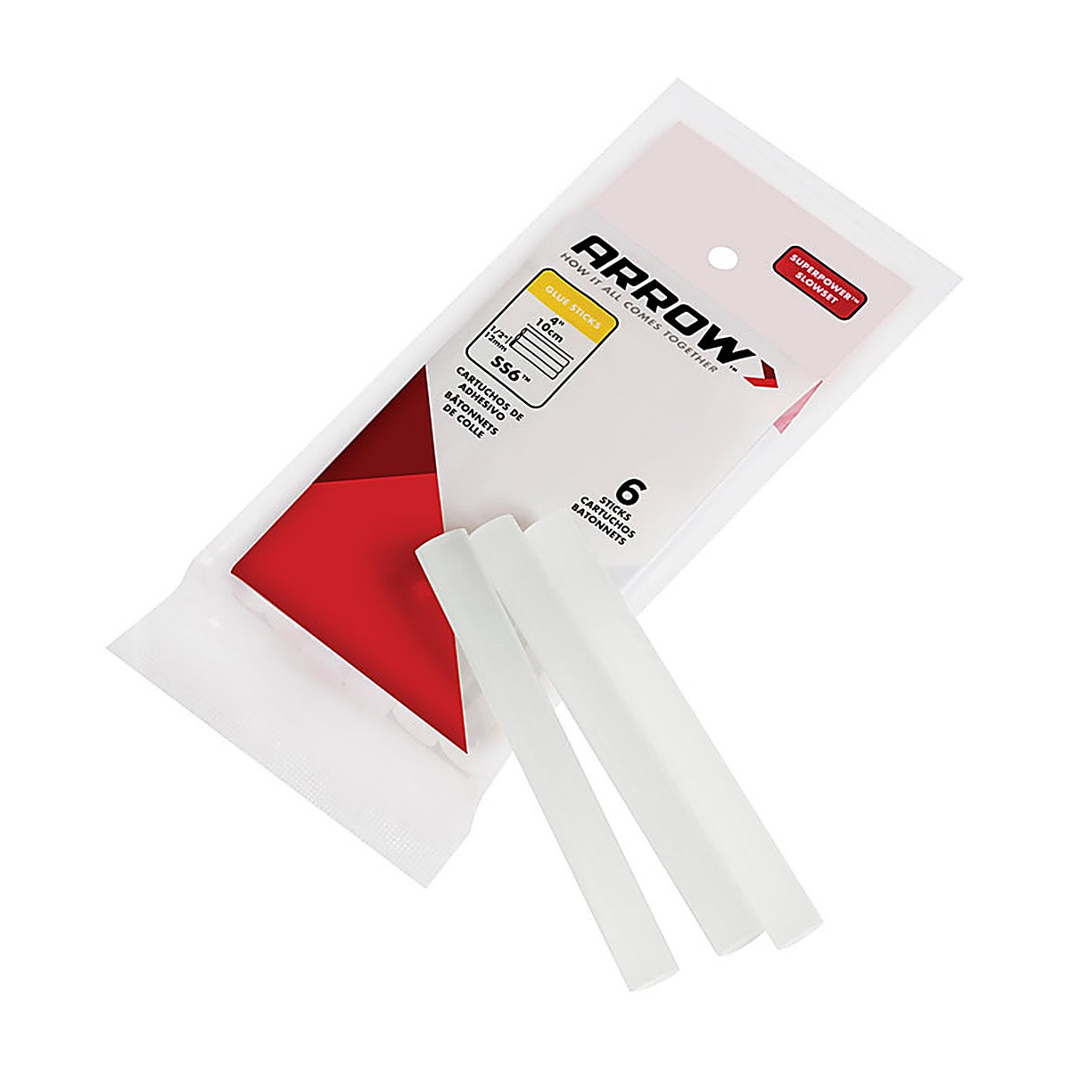 Arrow - SS6 - 0.5 In. D X 4 In. L Glue Sticks Clear 6 Pack