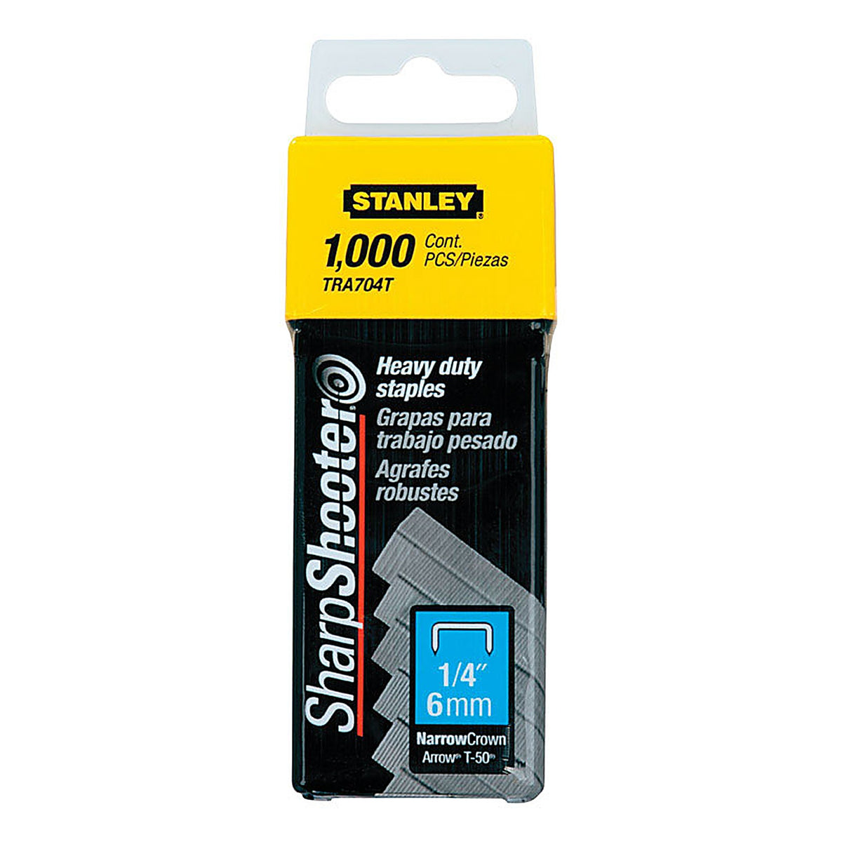 Stanley TRA704T Sharp Shooter 1/4 in. L Narrow Crown Staples 1000/Pack