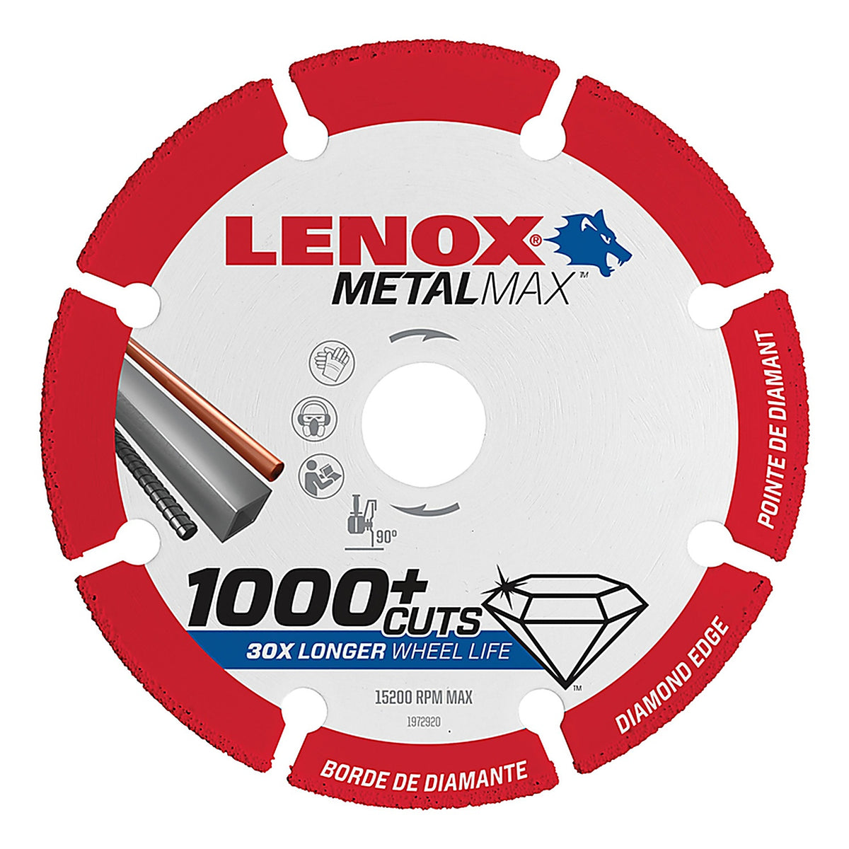 Lenox 1972918 MetalMax 3 in. Dia. x 3/8 in. Diamond/Metal Metal Cut-Off Blade 1/pc.